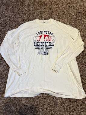 Vintage 90s Ludington Lakestride Half Marathon Pepsi Bud Light Long Sleeve T-Shi